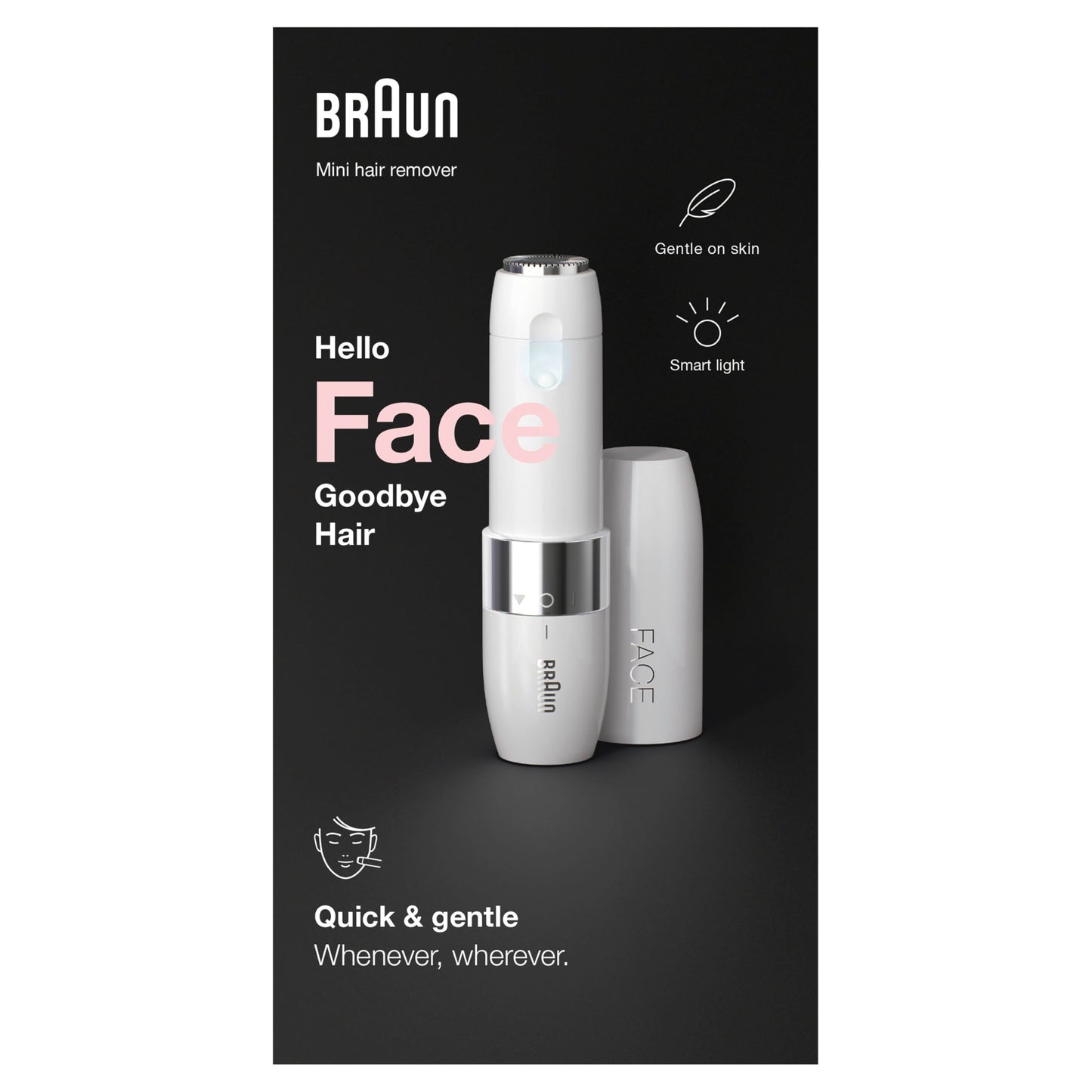 Braun Face Epilatore Elettrico Donna, con Rifinitore di Precisione, Depilazione Elettrica Viso, Baffetti, Mento E Guance, Adatto anche alla zona Bikini, Idea Regalo Depilatore Donna, FS1000 Bianco
