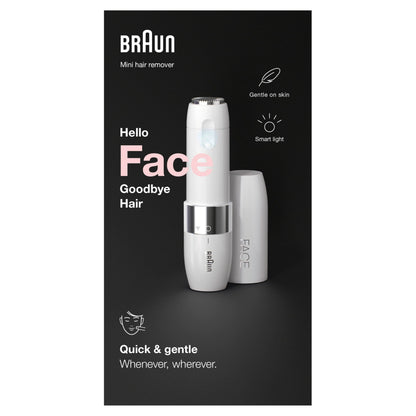 Braun Face Epilatore Elettrico Donna, con Rifinitore di Precisione, Depilazione Elettrica Viso, Baffetti, Mento E Guance, Adatto anche alla zona Bikini, Idea Regalo Depilatore Donna, FS1000 Bianco