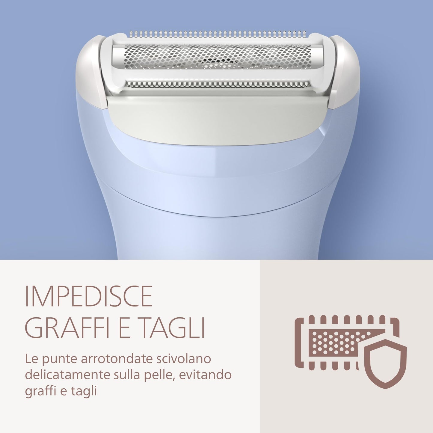 Philips Lady Shaver Serie 6000 - Rasoio senza filo, Wet & Dry, sistema di rasatura a 3 lame, per corpo e gambe, 80 minuti di utilizzo, modello BRL127/00