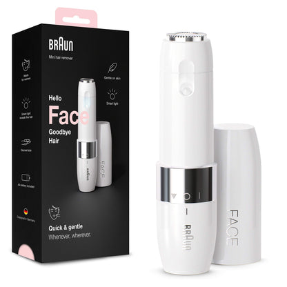 Braun Face Epilatore Elettrico Donna, con Rifinitore di Precisione, Depilazione Elettrica Viso, Baffetti, Mento E Guance, Adatto anche alla zona Bikini, Idea Regalo Depilatore Donna, FS1000 Bianco