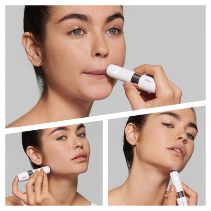 Braun Face Epilatore Elettrico Donna, con Rifinitore di Precisione, Depilazione Elettrica Viso, Baffetti, Mento E Guance, Adatto anche alla zona Bikini, Idea Regalo Depilatore Donna, FS1000 Bianco